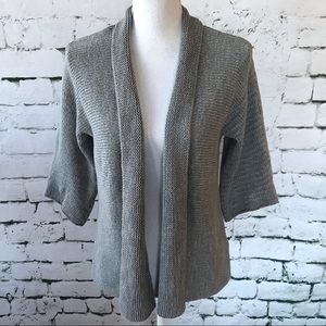 Eileen Fisher Knit Open Cardigan Sweater Size M